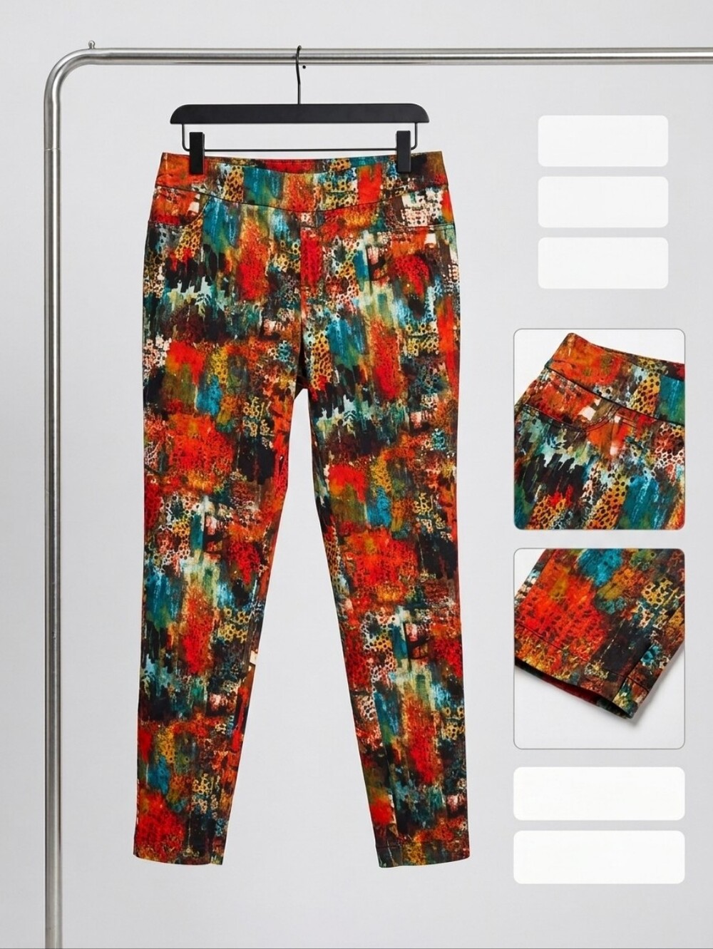 Soft Surroundings Abstract Print Stretch Pants in Multicolor, Size XL